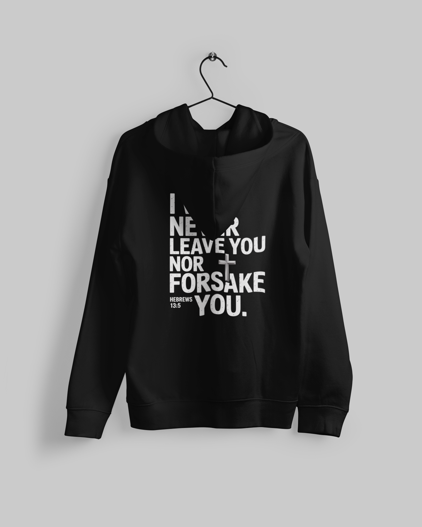 Hebrews 13:5 - Basic Hoodie Schwarz