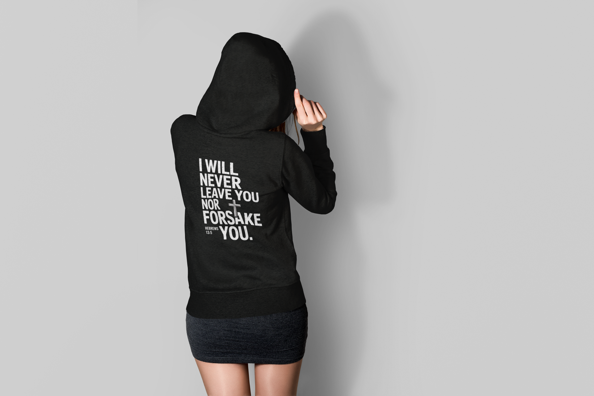 Hebrews 13:5 - Basic Hoodie Schwarz