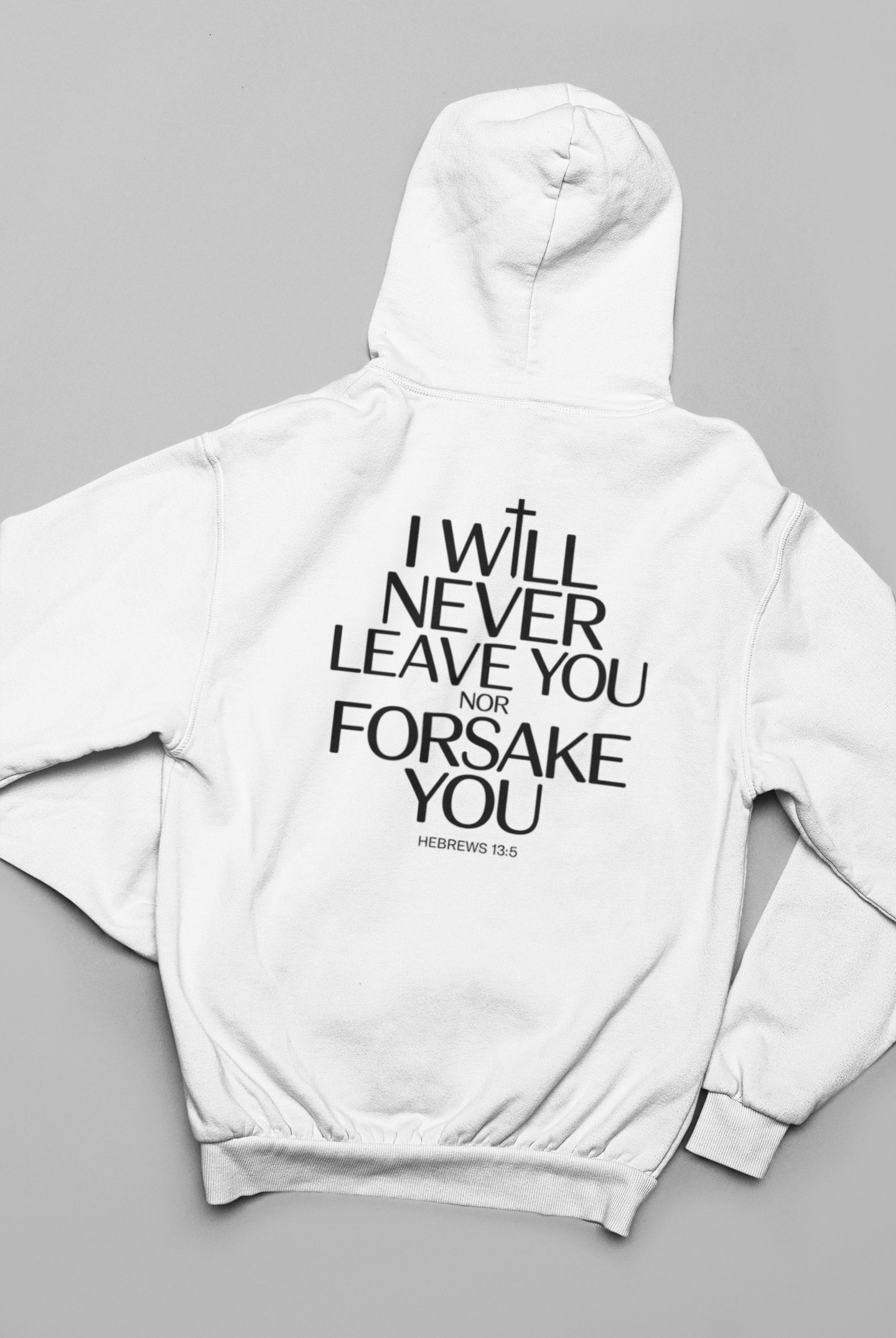 Hebrews 13:5 - Basic Hoodie weiß