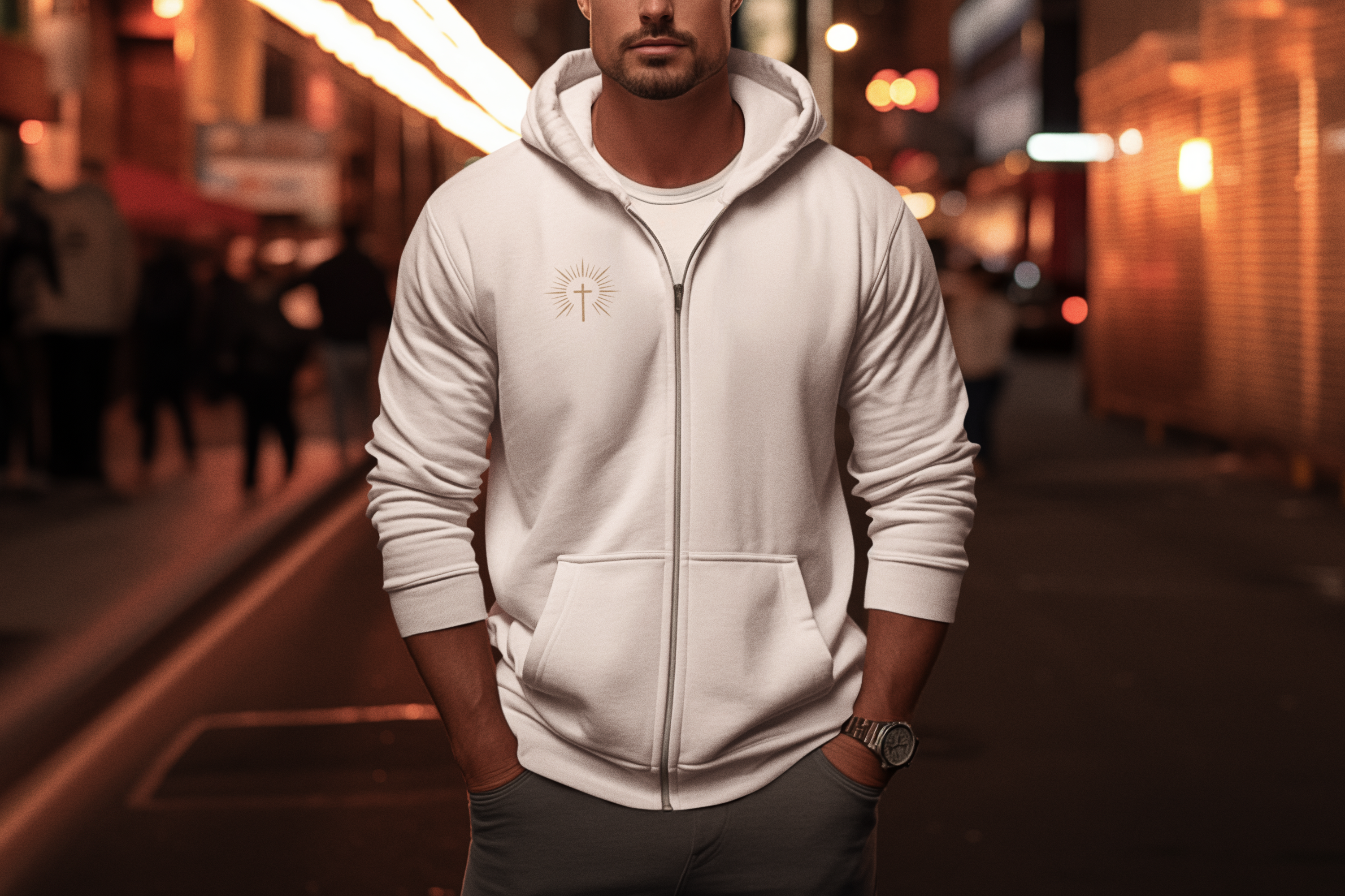 Hebrews 13:5 - Basic Hoodie weiß
